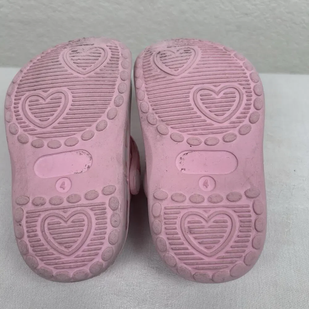 Stepping Stones Butterflies and hearts child sz 4 slip on with backstrap shoes